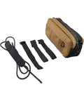 Waterproof Nylon Bike Handlebar Bag With Grab And Go Large Main Compartment and straps in Brown for Mountain Road and E Bike Commuter Gear