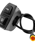 2 In 1 Bike Headlight And Horn Switch For 22.2mm Handlebars Waterproof 3 Pin Design ABS Housing Fits E Bikes Scooters