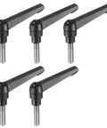 5 Pieces Adjustable Clamping Lever Handles M8 X 30Mm Metric 304 Stainless Steel Male Threaded Stud with Push Button Ratchet Rotating Screws