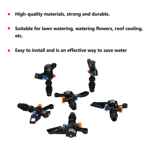 10 Pack Garden Sprinkler Heads With 360 Degree Rotating Lawn Watering System G1/2 Male Thread Durable Plastic on display
