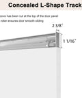 Concealed Sliding Barn Door 30 By 84 White Primed Flush Solid Core With Soft Close Installation Hardware L-shape track