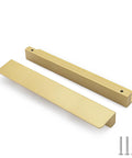 10 Pack Gold Cabinet Handles And Finger Pulls, 7 9/16 Inch Edge Pulls For Cabinets, Drawers, Cupboards, And Closets, Flat Hidden Hardware