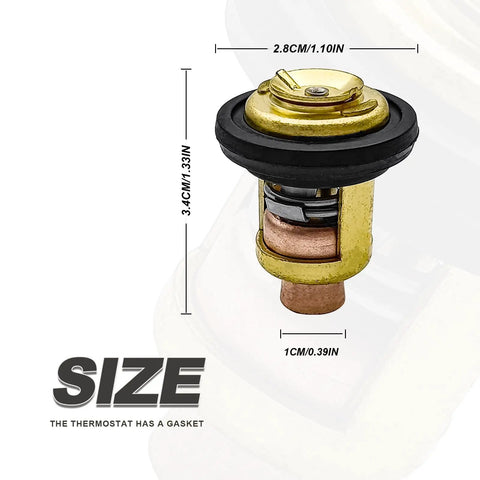 Beefy Thermostat With Gasket Replacement For Johnson Evinrude Outboard Motors 1959 To 1995 showing dimensions and gasket
