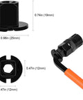Bike Cassette Removal Tool Set With Chain Whip And Auxiliary Wrench dimensions, 0.98in x 0.74in x 0.47in, black and orange