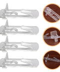 Transparent Shelf Clips Set For Cabinets And Bookshelves With Locking Pegs 30 Piece showing clear clips and pegs details.