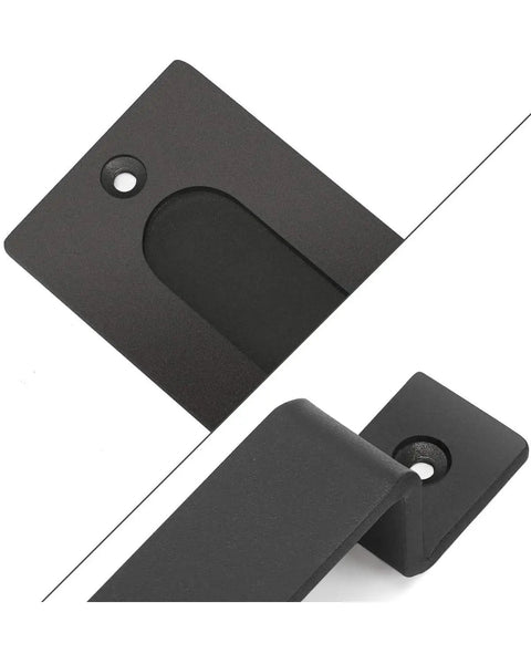 Go To Barn Door Handles Matte Black Easy To Install Heavy Duty Flush Pull And Lock Latch Built From Solid Steel With Powder Coat Finish