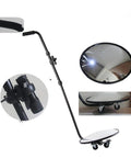 12 Inch Under Vehicle Inspection Mirror With Light Adjustable Angle Telescoping Handle Portable Convex Search Mirror With Carry Bag