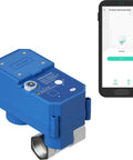 NSF Certified Potable Water Three Quarter Inch Smart Motorized Stainless Steel Ball Valve with LoRa beside smartphone app