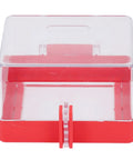 Emergency Stop Button Cover And Switch Protector Transparent Case With Mounting Parts For Industrial Equipment Keeps Unauthorized Use In Check During Maintenance Red ABS Base And Clear PC Body, 105x105x63 mm