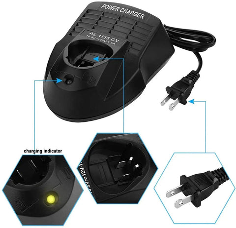 Replacement 12V Li Ion Charger For AL1115CV AL1130CV Batteries BAT411 BAT412A 10.8V Pack US Plug Fast Charge