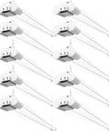 10 Pack LED Shop Lights For Workshop 4Ft Linkable Garage Lighting 4500 Lumens 40W Equivalent 5000K Daylight Surface Or Suspension Mount 48 Inch Integrated Fixture White