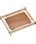 Slick Adjustable Juice Groove Router Jig For Cutting Boards Up To 30 X 23 Inches with wooden base and adjustable frame.
