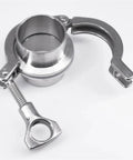 Tri Clamp Set 0.5 Inch Through 10 Inch Stainless SUS316L Sanitary Weld Ferrule Pipe Fittings With PTFE Gasket Food Grade Dairy Brewery Ready Durable Clamp Assembly For Quick Leak Free Easy Fit showing open position