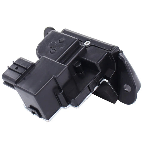 Plug And Play Rear Tailgate Trunk Power Door Latch Lock Actuator Motor side view with connectors, designed for Kia Soul 2014 to 2019.