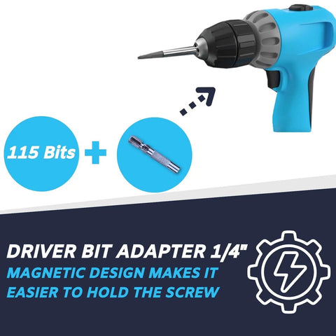 Driver with 1/4" adapter from Mega-Value 140in1 Precision Screwdriver Set With Case for DIY Electronics Repair Pro-Grade Mini Tool Kit