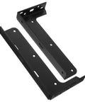Heavy Duty L Shaped Shelf Brackets Black Steel Wall Mounted Invisible Support for Kitchen Cabinets and Commercial Spaces Durable Two Pack