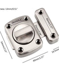 Kick Your Security Up A Notch With This Heavy Duty Rotate Bolt Latch Silver Brushed Hardware For Doors Cabinets Windows Solid Grip Easy Install No Hassle Perfect For Homes Trailers Or Sheds, showing detailed dimensions.