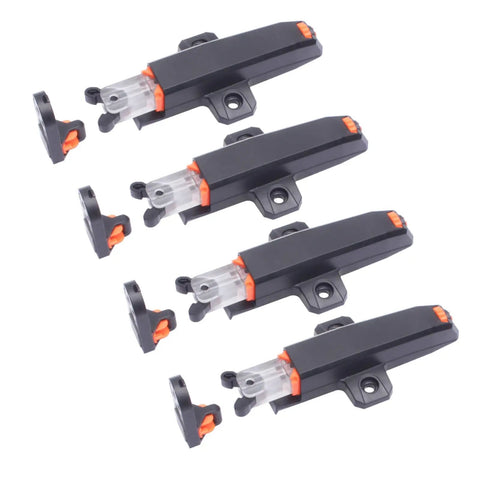 Push To Open Cabinet Latches 4 Pack, Sturdy Double Spring Hardware For Modern Kitchens And Bathrooms, Easy Install, Black Finish