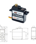 Two Pack 17g Full Metal Gear Digital Servo With 25T Horn for 1/18 1/16 1/14 RC Cars Boats shown with 4.2kg label