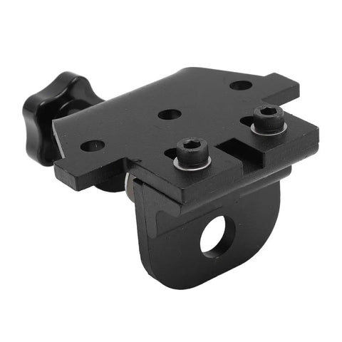 Heavy Duty Aluminum Doweling Jig Kit And Precision Drilling Locator with black metal clamp and adjustable mount for woodworking.