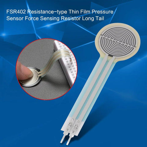 FSR402 force-sensing resistor, thin-film pressure sensor with long tail, 0–10 kg, 0.5 in diameter