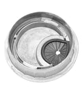 Eight Piece Desk Grommet Cable Hole Cover Kit For Clean Cord Management On Home Office And Computer Desks 53mm Zinc Alloy Durable Frame Smooth Finish Lets Cables Pass Through Easily And Keeps Your Workspace Neat And Slick. close-up of one zinc alloy desk grommet insert