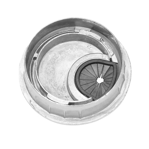 Eight Piece Desk Grommet Cable Hole Cover Kit For Clean Cord Management On Home Office And Computer Desks 53mm Zinc Alloy Durable Frame Smooth Finish Lets Cables Pass Through Easily And Keeps Your Workspace Neat And Slick. close-up of one zinc alloy desk grommet insert