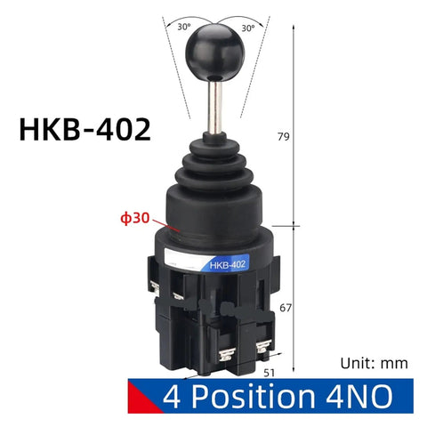 Beefed Up 30mm Rod End Bearing For Joystick Control With 2 To 4 Position Wobble Stick No Switch momentary latching HKB-402, 30mm
