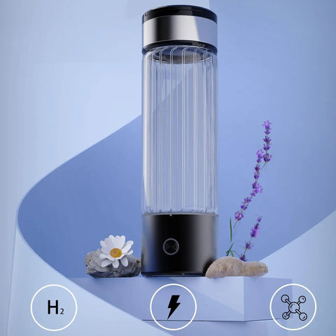 Hydrogen Water Generator Bottle With USB Rechargeable Ionizer Portable 16 Oz Hydration On The Go LED Colorful Light Easy To Use Office