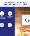 Magnetic Ceiling Hooks Set Of 20 Heavy Duty Neodymium Hooks With 5 Lbs Pull For Hanging Signs And Banners On Metal Surfaces