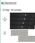 EZ Edge Aluminum Landscape Edging Kit With Four 6 Feet Strips And Twelve Spikes For A 24 Feet Total Mill Finish Natural Aluminum Lawn