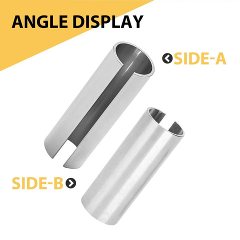 Heavy Duty 7/8 To 1 Inch Crankshaft Adapter Sleeve Aluminum Taper Converter with Stepped Key Gears, angle display of both sides.