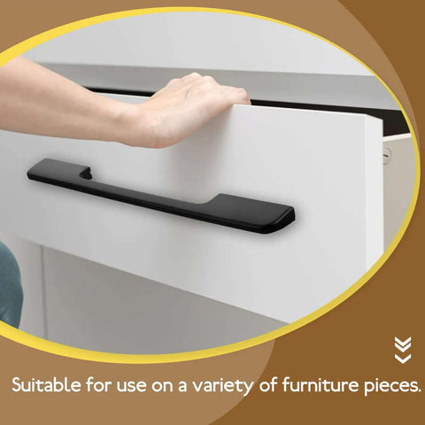 Hand opening drawer with Matte Black Aluminum Cabinet Handle 192mm Length Heavy Duty Metal Pull for Dresser Wardrobe and Shoe Cabinet