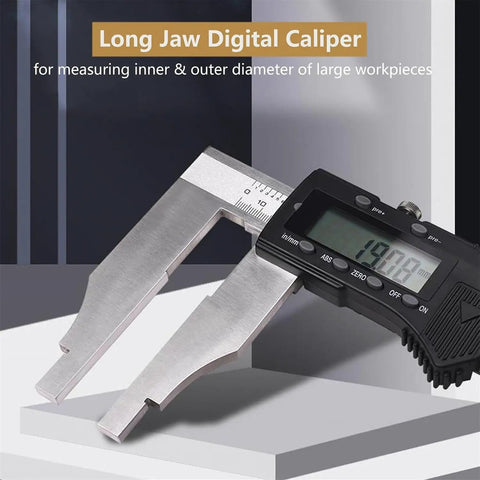Digital Caliper 0-800mm/31.5 Inch Long Jaw Measuring Tool, Stainless Steel Electronic Vernier Caliper with LCD Screen for Jewelry, displaying accurate measurement