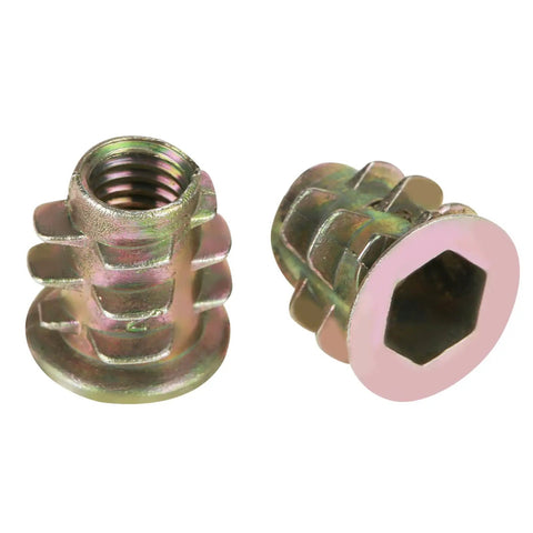 Top Shelf Zinc Alloy Threaded Inserts for Wood and Furniture M5 Hex Drive Nuts Built Hella Strong Rust Resistant Woodworking Hardware Quick Install Design for Serious DIY Crafts