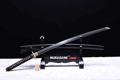 Katana Sword With T10 Steel, Clay Tempered For Real Sharp Edge, Battle Ready Hand Forged Blade With Hamon, Brass Tsuba