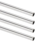 A-KARCK 1/2 in OD 304 stainless steel round tubes, 10-inch length, 1 mm wall, set of 4, angled view