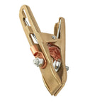 Premium 500 Amp Brass Welding Ground Clamp With A-Shape Grip and Reliability for Auto Shops and Oil Rig Jobs ensures top conductivity.