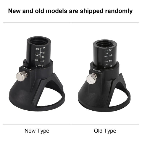 Heavy Duty Drill Locator Positioner Kit featuring premium steel burrs for wood carving, showing new and old model types.