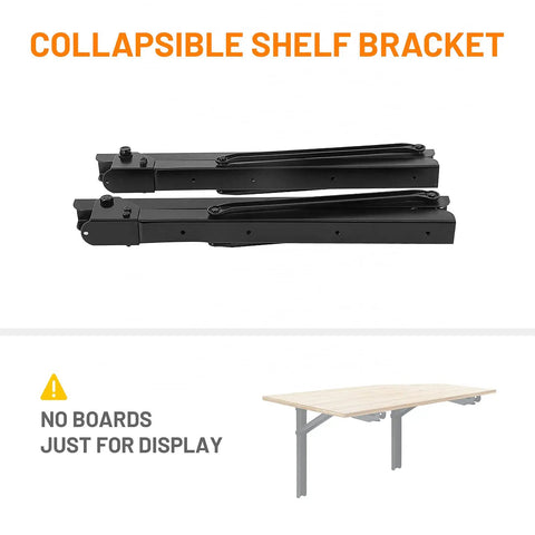 24 Inch Heavy Duty Folding Shelf Brackets For Garage Wall Mounted Floating Shelves Supports Up To 500lb, steel brackets