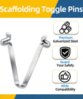 30 Pcs Scaffolding Pins Coupling Locking Pins Galvanized Steel Scaffold Spring Retainers For Pros And DIYers Anti Rust Durable Quick Lock Pins For Tight Secure Fits On Most Scaffolds Sized 3.15 By 0.47 Inch graphic illustration