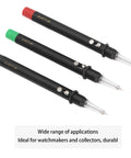 Pro Grade Watch Oiler Pens With Base Automatic Precision Lubrication Tool, set of 3 color-coded pens for watchmakers.