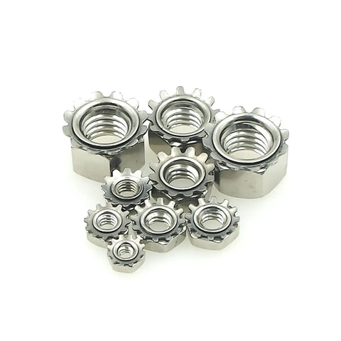 Stainless Steel Keeps Nuts With Integral Washers, 163 Piece Screw Bolt Box Covering 4-40 Through 3/8-16 Sizes, assorted sizes visible