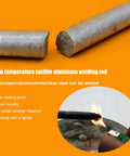 Aluminum Welding Rod Three Pack Tasteless Soldering Rod For Stainless Steel Iron And Aluminum Repairs shown with lighter