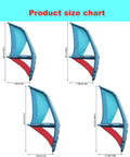 Product size chart for Inflatable Kite Surfing Sail And Wing Foil Board Set With Pump, PVC Wing-Shaped Board, Blue 3.2㎡