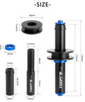 Chain Keeper For Bike Travel And Maintenance, Adjustable Dummy Hub Axle Stabilizer size diagram with measurements