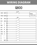 Wiring diagram for Q800 Industrial Wireless Crane Remote Control Kit with Eight Buttons for 12V and 24V Electric Hoist.