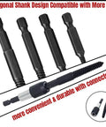 Six Piece Damaged Screw Extractor Set With One Quarter Inch Quick Change Arbors For Stripped Screws Nuts And Bolts