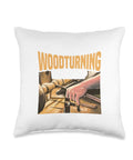 Sweet Woodturning Lathe Tools Graphic Decorative Throw Pillow For Woodworkers And Cabinet Makers with woodturning design.