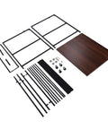 Heavy Duty 3D Printer Rolling Workbench Featuring Hella Sturdy Beech Wood Surface And Slick Locking Casters With Removable Top For Mobile Filament Storage Rack And Garage Setup parts layout including beech wood top and steel frame.